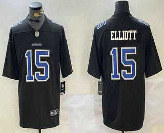 Men%27s Dallas Cowboys #15 Ezekiel Elliott Black Throwback Vapor Limited Stitched Jersey